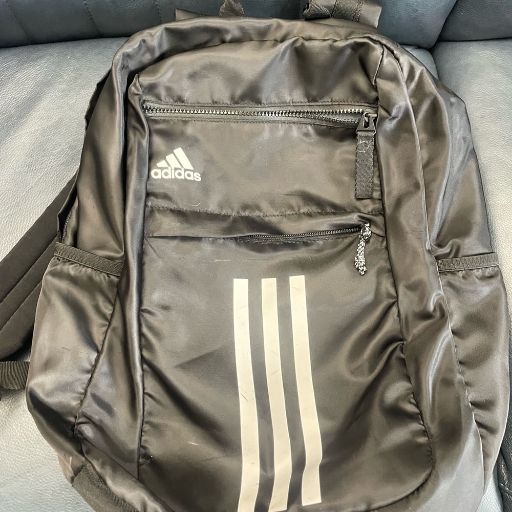 Adidas The League Three Stripes Black Backpack.